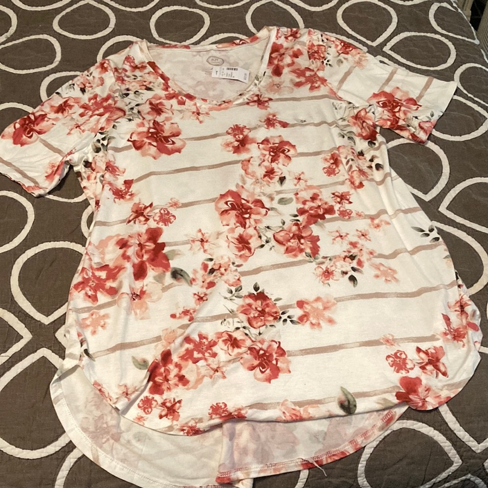 Soft floral striped top